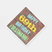 Serviette En Papier Graffiti muraux en briques inspiré 69e anniversair (Coin)