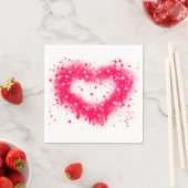 Serviette En Papier Graffiti peinture rose brillant design coeur (En situation)