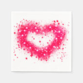 Serviette En Papier Graffiti peinture rose brillant design coeur (Devant)