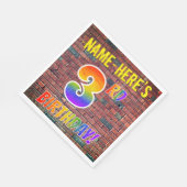 Serviette En Papier Graffiti Rainbow Look 3E ANNIVERSAIRE! + Nom perso (Coin)
