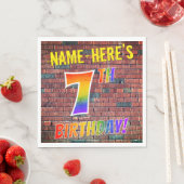 Serviette En Papier Graffiti Rainbow Look 7E ANNIVERSAIRE! + Nom perso (En situation)