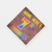 Serviette En Papier Graffiti Rainbow Look 7E ANNIVERSAIRE! + Nom perso (Coin)