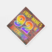 Serviette En Papier Graffiti Rainbow Look 92E ANNIVERSAIRE! + Nom pers (Coin)