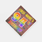 Serviette En Papier Graffiti Rainbow Look 94E ANNIVERSAIRE! + Nom pers (Coin)
