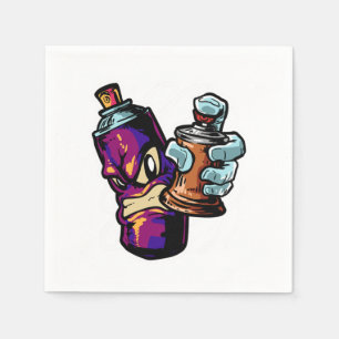 Serviette En Papier Graffiti Sprayer Street Artiste Gras Casquette Spr