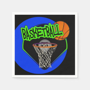 Serviette En Papier Graffiti Style Basketball and Hoop