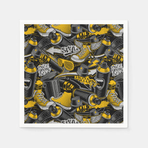 Serviette En Papier Graffiti urbain Motif de rue