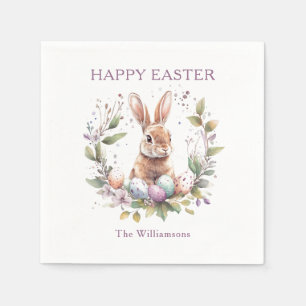 Serviette En Papier Graine de printemps Easter Oeuf Wreath Personnalis