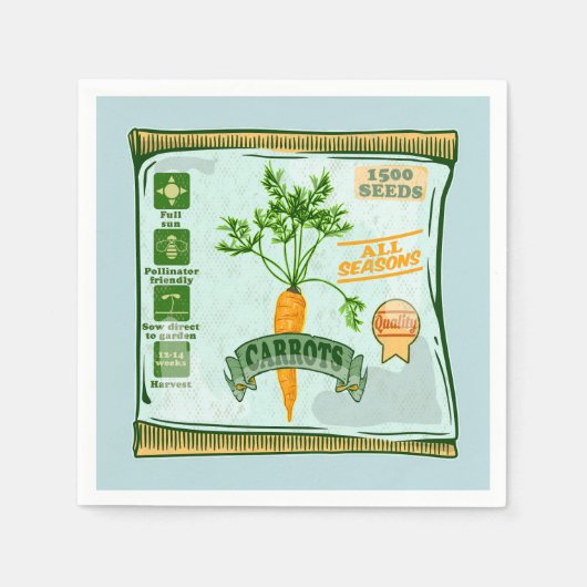Serviette En Papier Graines de carottes cultivant des légumes (Devant)