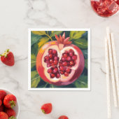 Serviette En Papier Graines de Grenade | Peinture de Fruit (En situation)