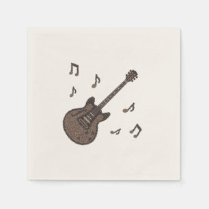 Serviette En Papier Grains de café-Café-Guitare-Art du café-Musique-