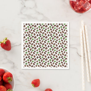 Serviette En Papier Grains de café irlandais et trèfles design amusant