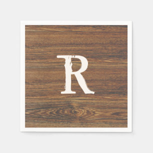 Serviette En Papier Grains en bois de teck avec monogramme