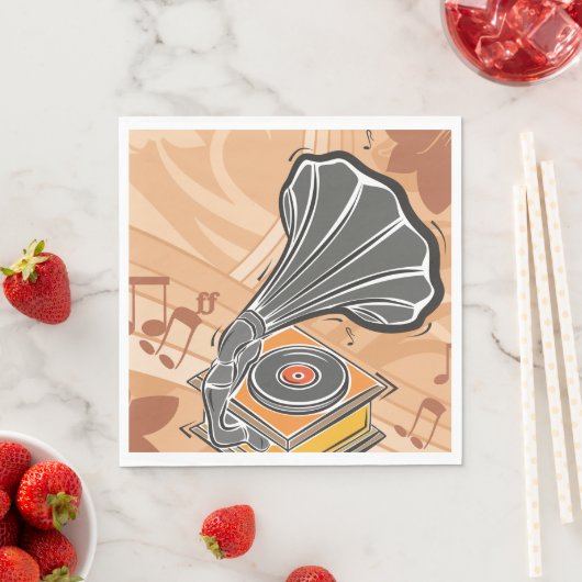 Serviette En Papier Gramophone (En situation)