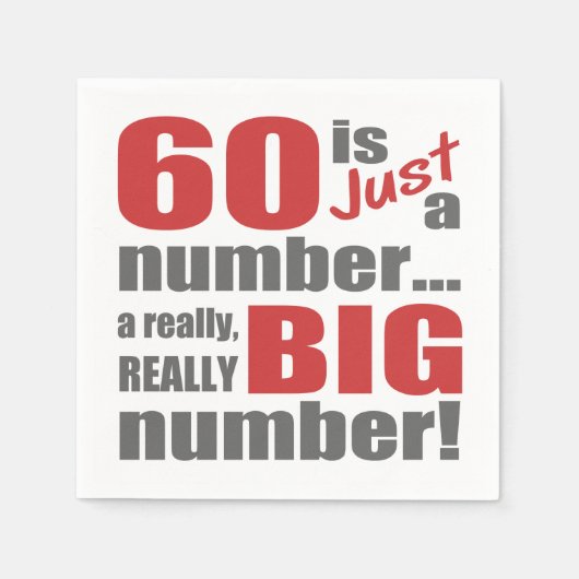 Serviette En Papier Grand 60e anniversaire (Devant)
