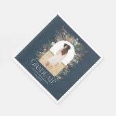 Serviette En Papier Grand arc 1 photo fête botanique bleue (Coin)