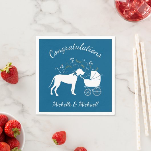 Serviette En Papier Grand Baby shower de Chien Danse Chien Chien Chien (En situation)