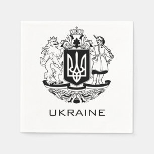 Serviette En Papier Grand blason de l'Ukraine monochrome Beaux-Arts