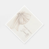 Serviette En Papier Grand Bow Boho Beige Sweet 16 (Coin)