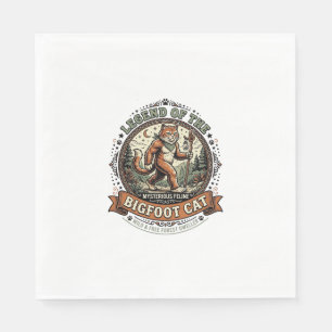 Serviette En Papier Grand Chat de Pied Grand Sasquatch Chat Vintage Ve