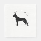 Serviette En Papier Grand Chien Danois - Halloween Lune Silhouette Cla (Devant)