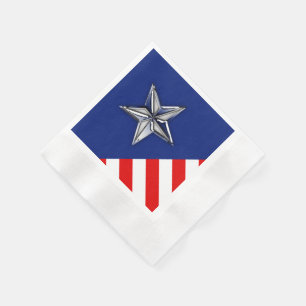 Serviette En Papier Grand Chrome comme l'étoile d'argent sur les coule