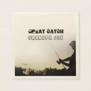 Serviette En Papier Grand crochet - pêche Artsy de pêcheur