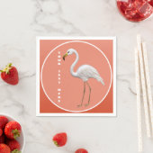 Serviette En Papier Grand Flamant rose Soft Peach Party (En situation)