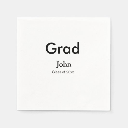 Serviette En Papier grand garçon ajouter nom félicitations date année  (Devant)