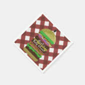 Serviette En Papier Grand hamburger graissé Summer Cookout Red BBQ Par (Coin)