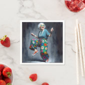 Serviette En Papier Grand-mère dansante (En situation)