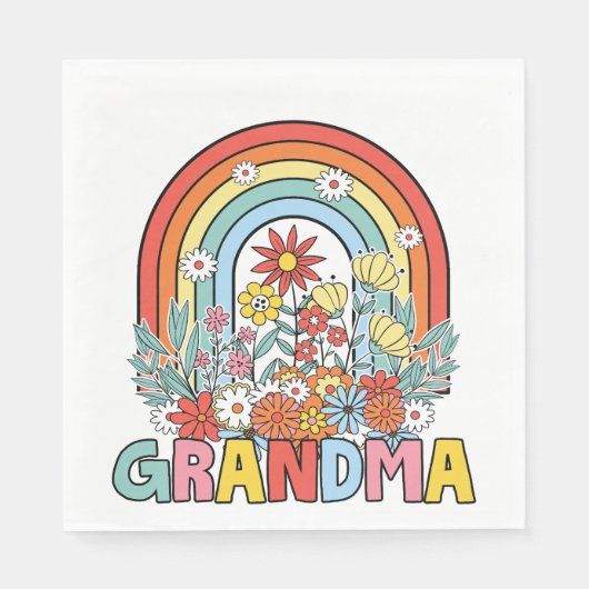Serviette En Papier Grand-mère florale (Devant)