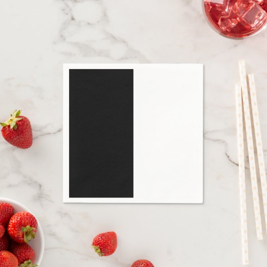 Serviette En Papier Grand Milieu noir et blanc (En situation)