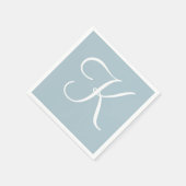Serviette En Papier Grand monogramme blanc élégant | Pastel Blue (Coin)