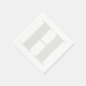 Serviette En Papier Grand Monogramme initial gris clair neutre (Coin)