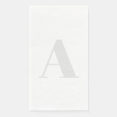 Serviette En Papier Grand Monogramme Tout gris clair neutre initial (Devant)