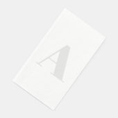 Serviette En Papier Grand Monogramme Tout gris clair neutre initial (Coin)