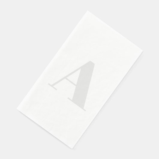 Serviette En Papier Grand Monogramme Tout gris clair neutre initial (Coin)