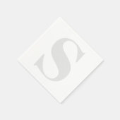 Serviette En Papier Grand Monogramme Tout gris clair neutre initial (Coin)