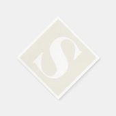Serviette En Papier Grand Monogramme Toute Initiale sur Beige Neutre (Coin)