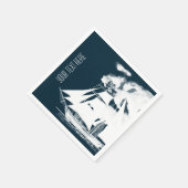 Serviette En Papier Grand navire et nuages Nautique (Coin)