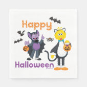 Serviette En Papier Grand oiseau et nombre | Joyeux Halloween (Devant)
