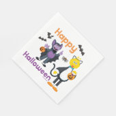 Serviette En Papier Grand oiseau et nombre | Joyeux Halloween (Coin)