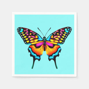 Serviette En Papier Grand Papillon à queue épaisse colorée