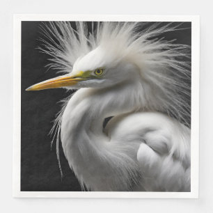 Serviette En Papier Grand portrait d'aigle blanche