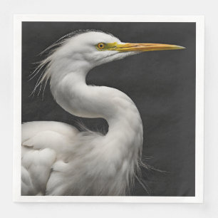 Serviette En Papier Grand Portrait d'aigle blanche II