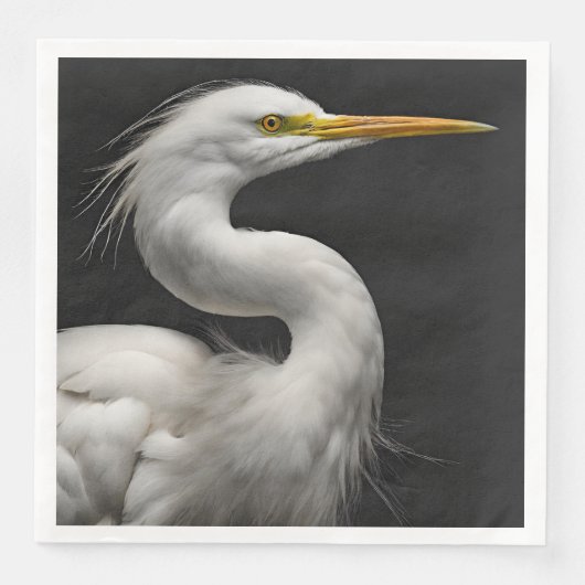 Serviette En Papier Grand Portrait d'aigle blanche II (Devant)