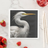 Serviette En Papier Grand Portrait d'aigle blanche II (En situation)