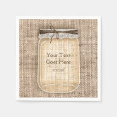 Serviette En Papier Grand pot Mason avec Burlap & Dentelle Mariage rus (Devant)