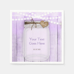 Serviette En Papier Grand pot Mason & Lumières Lavande Violet Rustique